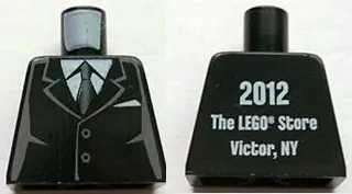 Torso Suit with 2 Buttons, Gray Sides, Gray Centerline and Tie Front, 2012 The LEGO Store Victor, NY Back Pattern