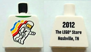 Torso Classic Space Minifigure Floating Front, 2012 The LEGO Store Nashville, TN Back Pattern