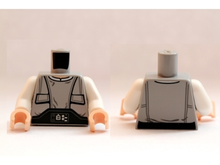 Torso SW Pocket-Vest with Wrinkles and Techno-Buckle Pattern (Lobot) / White Arms / Light Nougat Hands