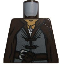 Torso LotR Coat with Evenstar Pendant, Double Button Shirt and Belt Pattern (Aragorn)
