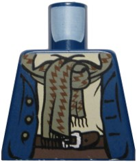 Torso LotR Coat 3 Buttons and Dark Tan Scarf Pattern (Pippin)