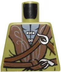 Torso LotR Cloak with Brown Collar and Straps Pattern (Legolas)