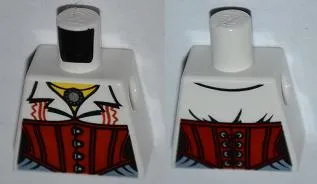 Torso Monster Fighters Female Blouse with Necklace and Red Corset Pattern