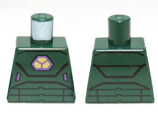 Torso Armor with Lex Luthor Warsuit with Yellow and Dark Purple Hexagon Logo Pattern