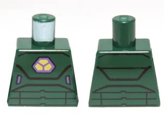 Torso Armor with Lex Luthor Warsuit with Yellow and Dark Purple Hexagon Logo Pattern