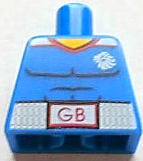 Torso Shirt with Muscles Outline and Belt with 'GB' Pattern