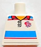 Torso Polo Shirt with Red and Blue Stripes and Team GB Logo Pattern