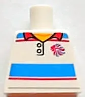Torso Polo Shirt with Red and Blue Stripes and Team GB Logo Pattern