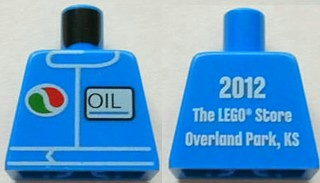 Torso Octan Logo and Upright Font 'OIL' on Front, '2012 The LEGO Store Overland Park, KS' on Back Pattern