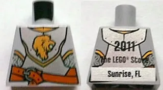 Torso Castle Kingdoms Gold Lion Head Front, 2011 The LEGO Store Sunrise, FL Back Pattern