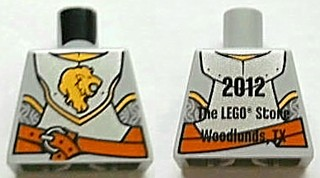 Torso Castle Kingdoms Gold Lion Head Front, 2012 The LEGO Store Woodlands, TX Back Pattern