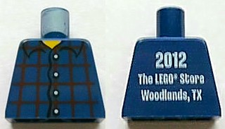 Torso Studios Plaid Button Shirt Front, 2012 The LEGO Store Woodlands, TX Back Pattern