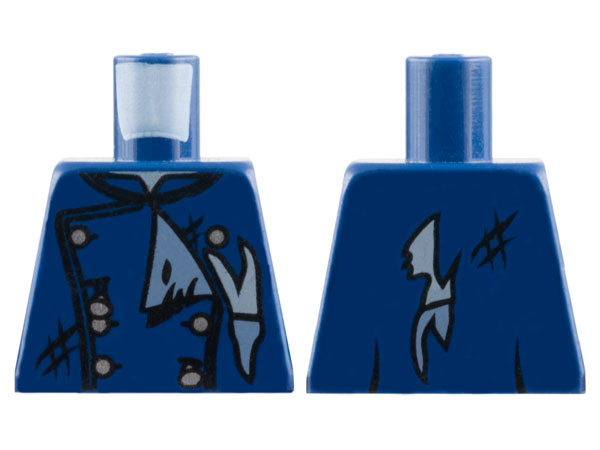 Torso Monster Fighters Jacket Double Breasted, Tattered with Buttons Pattern