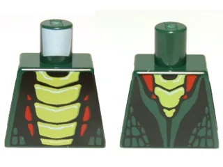 Torso Ninjago Snake with Lime and Red Scales Pattern (Acidicus)
