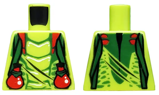 Torso Ninjago Snake with Dark Green Straps and Red Vials Pattern (Spitta)