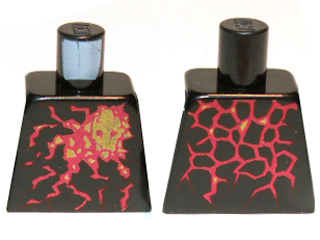 Torso with Ninjago Earth Gorilla Head Symbol on Dark Red, Metallic Magenta and Neon Green Crystals Energy Pattern