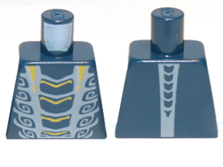 Torso Ninjago Snake with Yellow and Light Bluish Gray Scales Pattern (Mezmo)