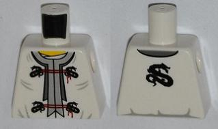 Torso Ninjago Dragon Clasps and Red Ties Front and Dragon Back Pattern