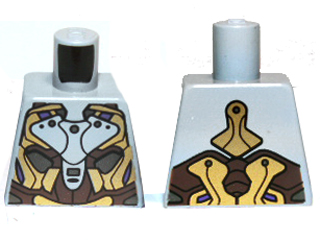 Torso Alien with Gold, Dark Brown and Silver Armor Pattern