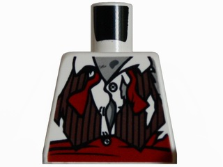 Torso Torn Shirt and Vest with Red Waistband Pattern (Zombie Groom)