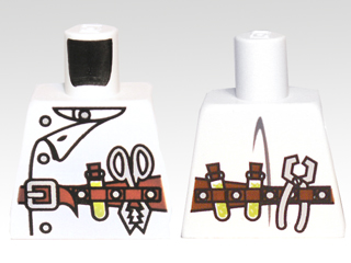 Torso Monster Fighters Scientist with Lab Coat and Tool Belt Pattern