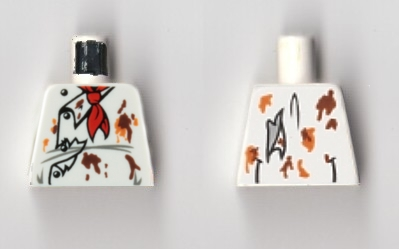 Torso Monster Fighters with Jacket, Red Scarf and Food Stains Pattern