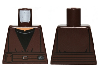 Torso SW Jedi Robe, Belt and Black Open-Neck Shirt Pattern (SW Even Piell)