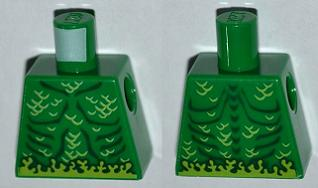 Torso Muscles Outline with Swamp Plants and Scales Pattern