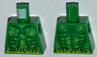 Torso Muscles Outline with Swamp Plants and Scales Pattern
