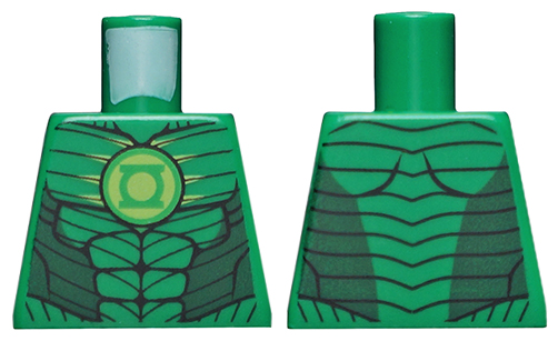 Torso Muscles Outline with Green Lantern Logo Pattern