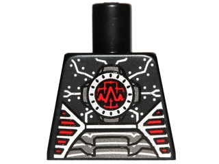 Torso Robot with Red Oscilloscope Pattern