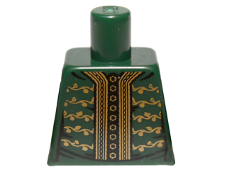 Torso Jacket with Gold Trim, Buttons and Floral Motif Pattern