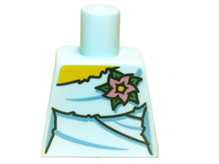 Torso Female Wrapped Dress with Pink Flower Pattern