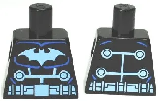 Torso Batman Logo Medium Blue with Wiring and Belt Front and Back Pattern
