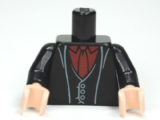 Torso Harry Potter Long Coat and Vest, Dark Red Shirt and Tie Pattern / Black Arms / Light Nougat Hands