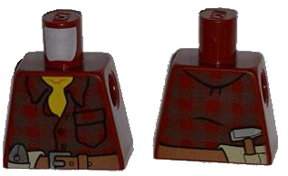 Torso Flannel Shirt with Pocket and Belt with Pliers and Hammer Pattern