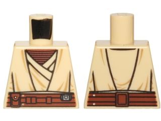 Torso SW Jedi Robe, Reddish Brown Undershirt and Belt Pattern (SW Agen Kolar)