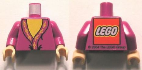 Torso Harry Potter Dumbledore Pattern - LEGO Logo on Back / Light Purple Arms / Light Nougat Hands