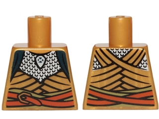 Torso LotR Robe with Silver Scale Mail and Orange Belt Pattern