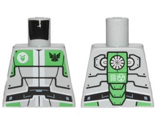 Torso Galaxy Squad Robot with Wide Black Belt and Bright Green Plates Pattern