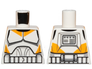 Torso SW Armor Clone Trooper with Bright Light Orange Markings Pattern
