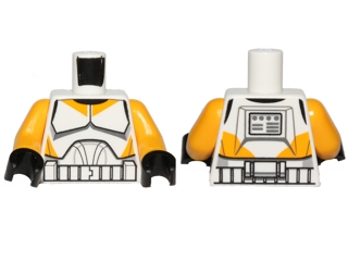 Torso SW Armor Clone Trooper with Bright Light Orange Markings Pattern / Bright Light Orange Arms / Black Hands
