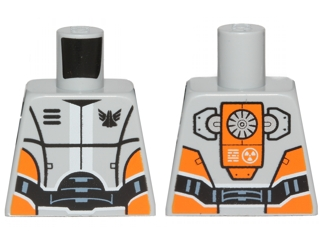 Torso Galaxy Squad Robot with Wide Black Belt and Orange Plates on Sides Pattern