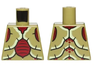 Torso Galaxy Squad Mosquitoid with Dark Red, Yellowish Green and Black Exoskeleton Pattern