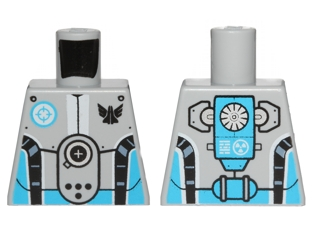 Torso Galaxy Squad Robot with Dark Azure and Black Piping Pattern