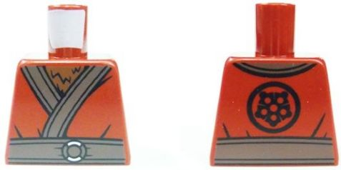 Torso Kimono with Brown Belt and Reddish Brown Fur Pattern