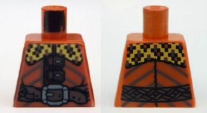 Torso LotR Checkered Collar, Clasps and Belt with Silver Buckle Pattern