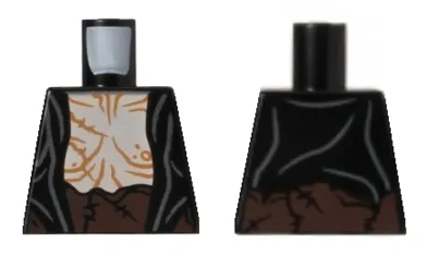 Torso LotR Jacket over Bare Chest, Dark Brown Sash Pattern