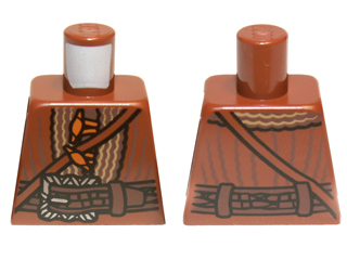 Torso LotR Jacket with Strap, Large Silver Buckle and Orange Toggle Buttons Pattern