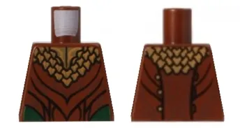 Torso LotR Gold Ruffled Shirt, Reddish Brown Layered Pattern